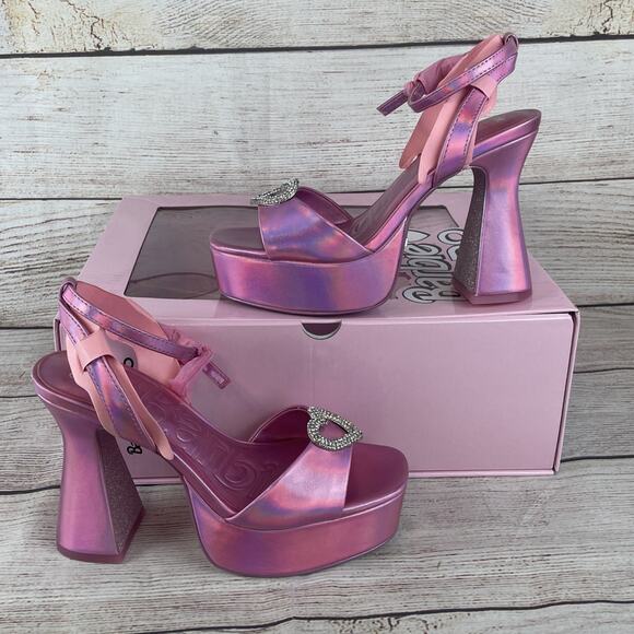 Aldo X Barbie Party 650 Womens Sz 6B Platform Sandals Heels Pink - Picture 1 of 12